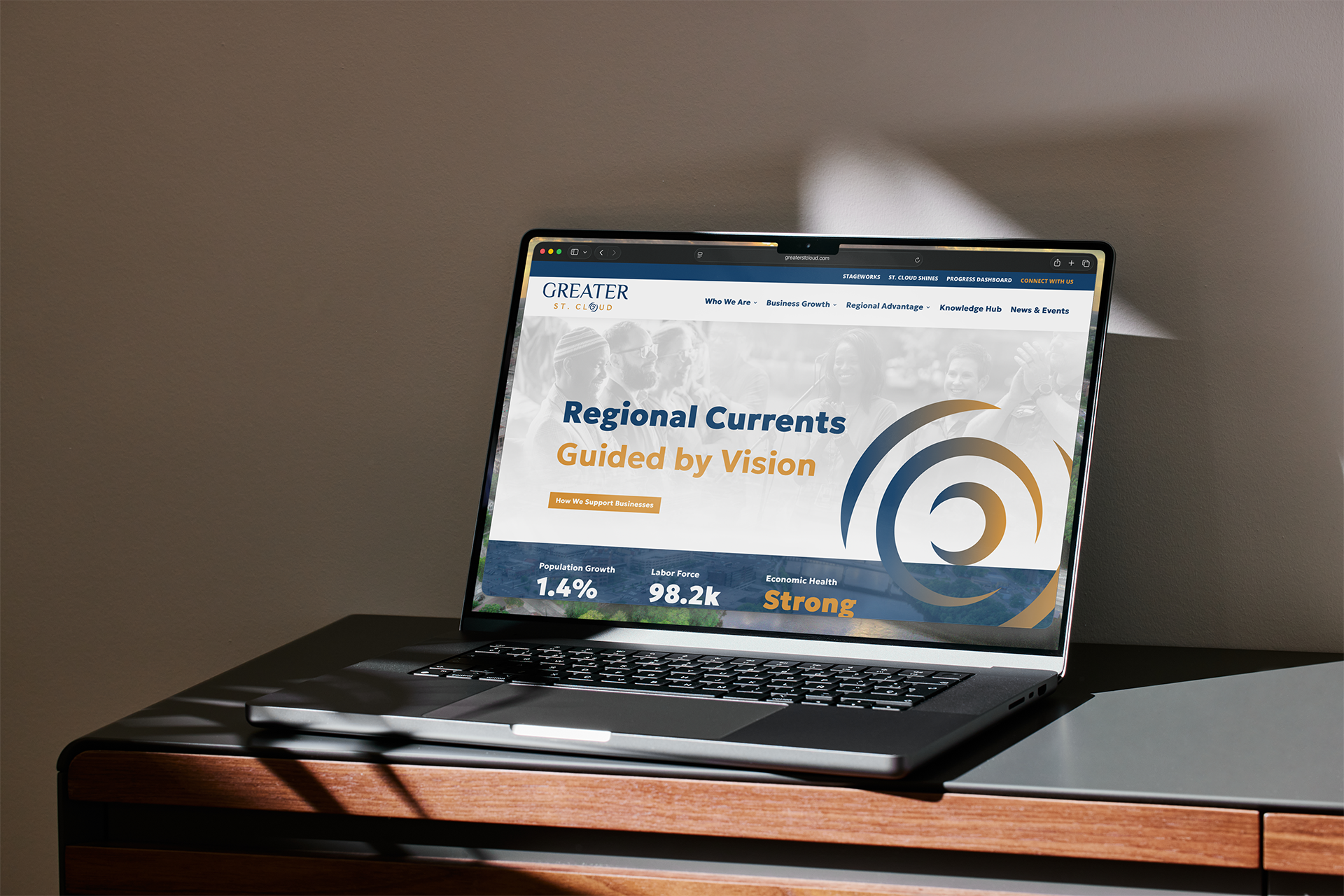 Greater St. Cloud website displayed on a laptop