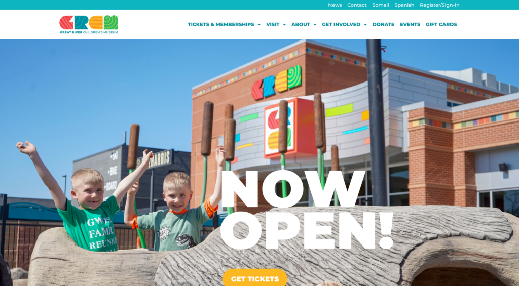 Great river children's museum's website | nichols wd