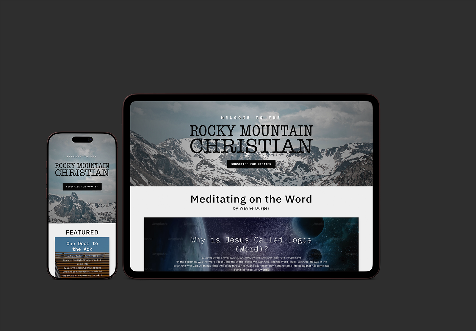 Rocky Mountain Christian website displayed on desktop and mobile devices